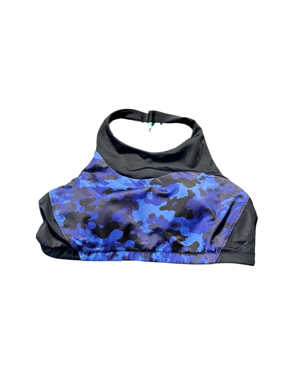 ATHLETA freestyle camo high neck strappy back bikini swim top size Medium New
